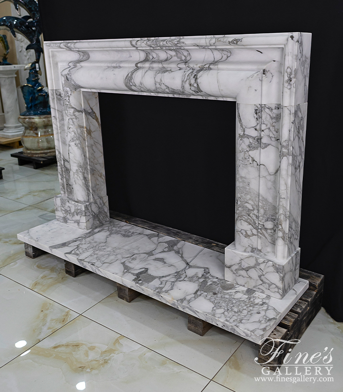 Marble Fireplaces  - Bolection Style Mantel In Exotic Arabascato Marble - MFP-2619